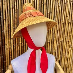 1960s Tiki Straw Hat Vintage pinup Polynesian vacation hat